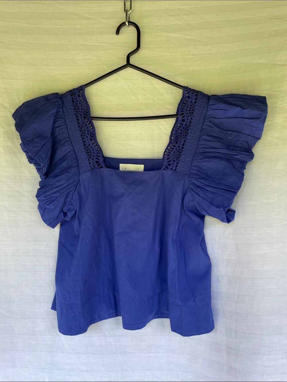 Anthropologie Square Neck Ruffle Sleeve Blouse